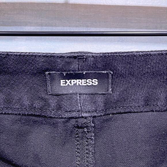 EXPRESS Super High Waisted Modern Straight Jeans Black Womens Small Short 4 - Picture 6 of 10
